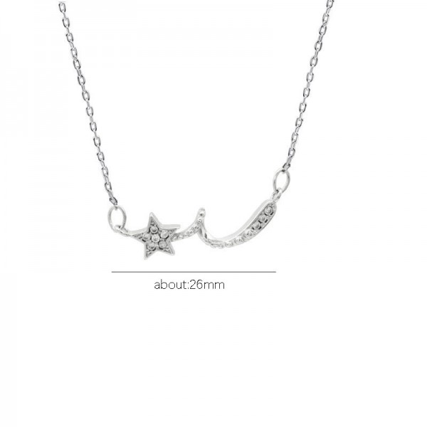 925 Sterling Silver Necklace Zircon Star Necklace