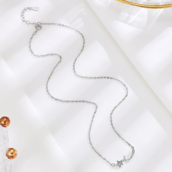 925 Sterling Silver Necklace Zircon Star Necklace