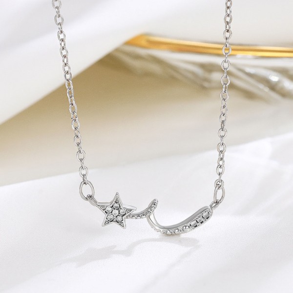 925 Sterling Silver Necklace Zircon Star Necklace