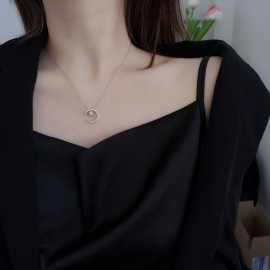 925 Sterling Silver Moon And Star Pendant Necklace