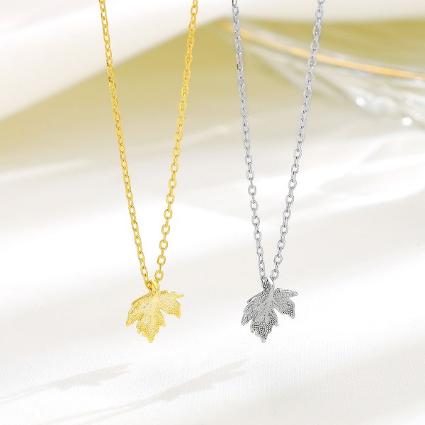 925 Sterling Silver Maple Leaf Necklace