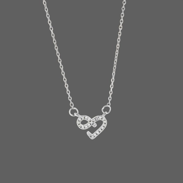925 Sterling Silver Geometric Heart Necklace 