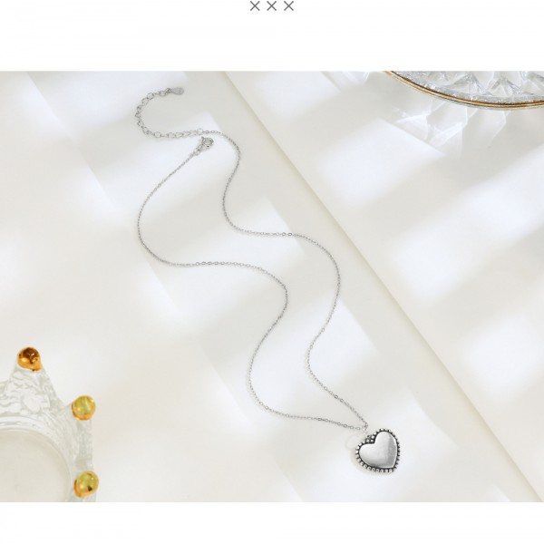 925 Sterling Silver Necklace Retro Love