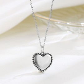 925 Sterling Silver Necklace Retro Love