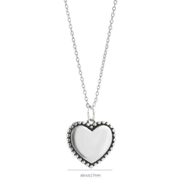 925 Sterling Silver Necklace Retro Love