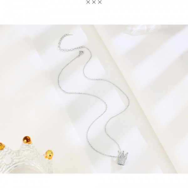 925 Sterling Silver Necklace Crown