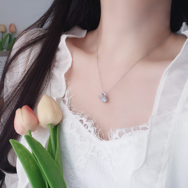 925 Sterling Silver Necklace Crown