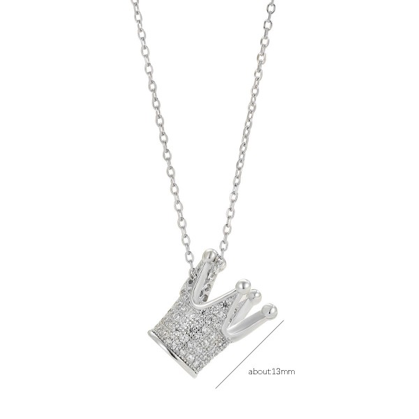 925 Sterling Silver Necklace Crown
