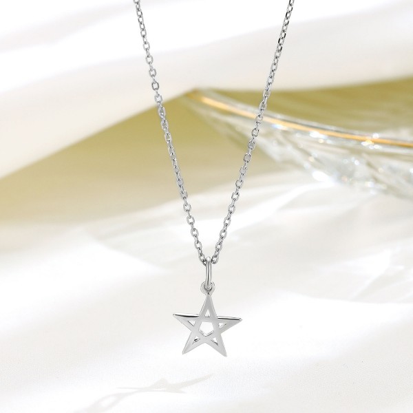 925 Sterling Silver Necklace Pentagram