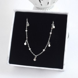 925 Sterling Silver Fashion Sequin Necklace