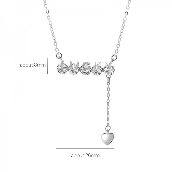 925 Sterling Silver Necklace Zircon Tassel