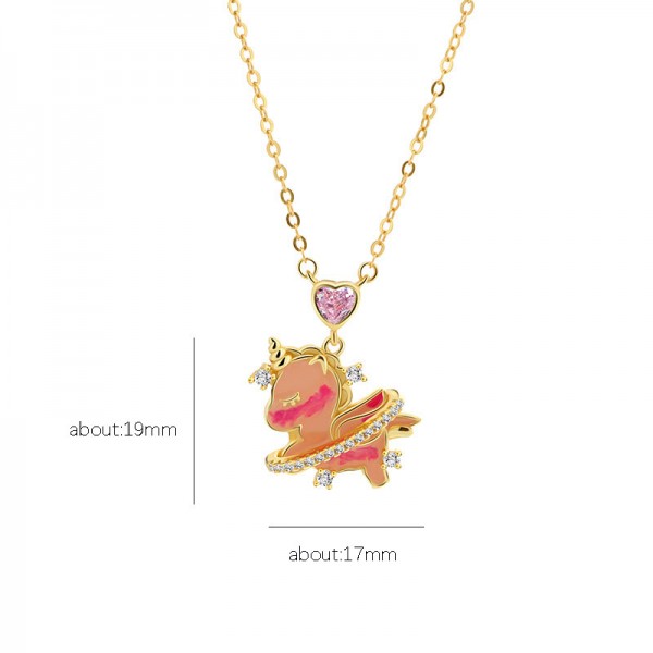 925 Sterling Silver Necklace Pony