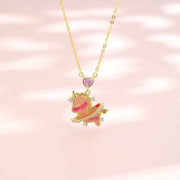 925 Sterling Silver Necklace Pony