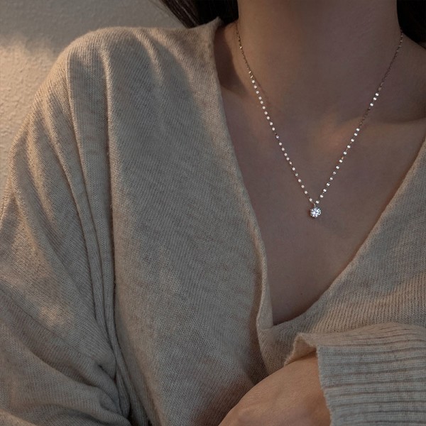 925 Sterling Silver Zircon Necklace