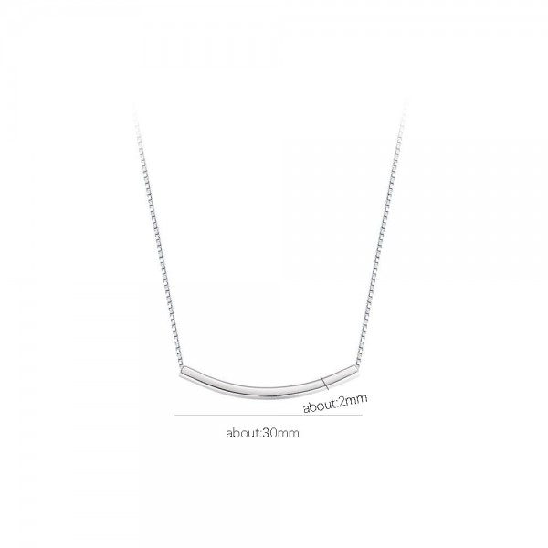 925 Sterling Silver Simple Horizontal Necklace