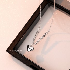 925 Sterling Silver Necklace Silver Bead Love