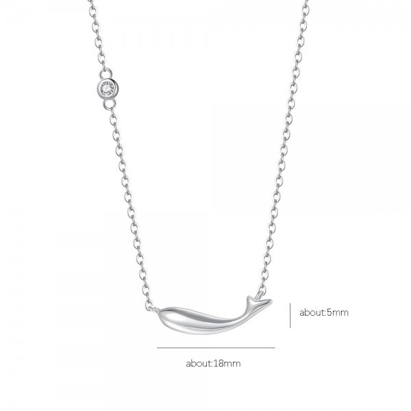 999 Sterling Silver Necklace Whale