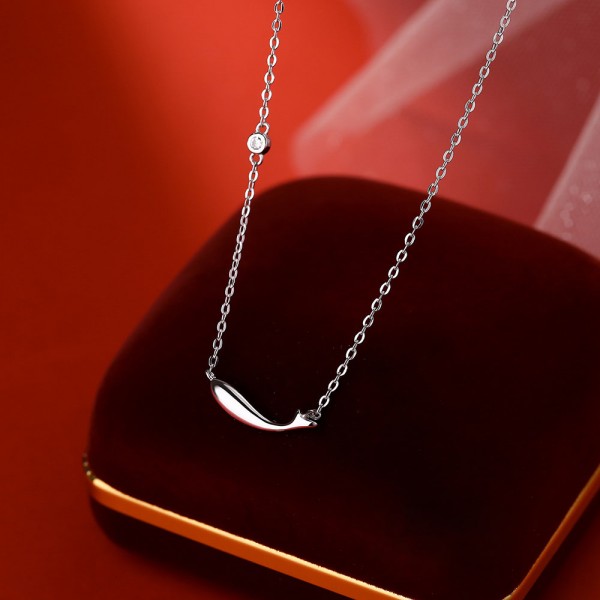 999 Sterling Silver Necklace Whale