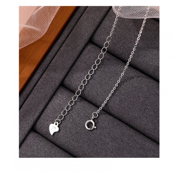 999 Sterling Silver Necklace Zircon Ring