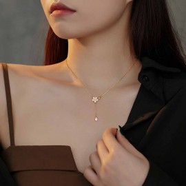 925 Sterling Silver Necklace Cherry Blossom