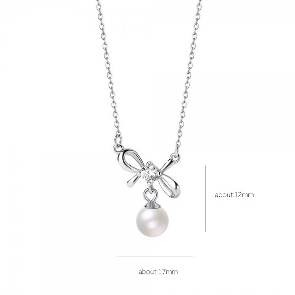 925 Sterling Silver Bow Necklace