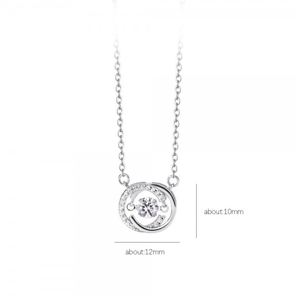 925 Sterling Silver Double C Necklace