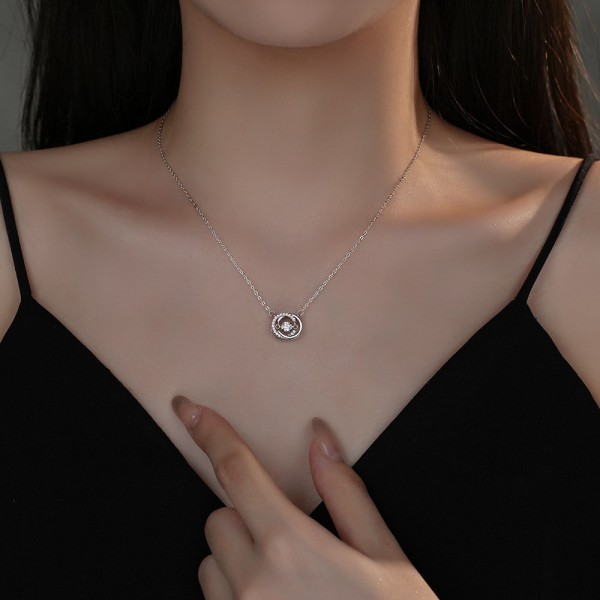 925 Sterling Silver Double C Necklace