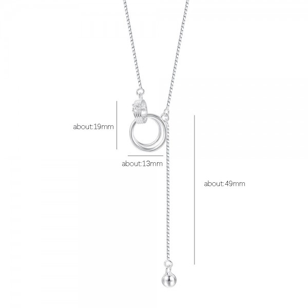 925 Sterling Silver Interlocking Necklace 