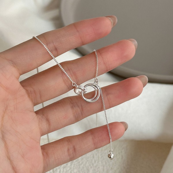 925 Sterling Silver Interlocking Necklace 