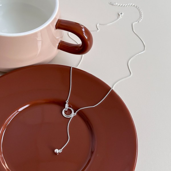 925 Sterling Silver Interlocking Necklace 