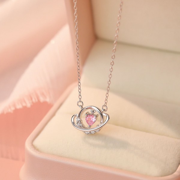 925 Sterling Silver Planet Love Necklace