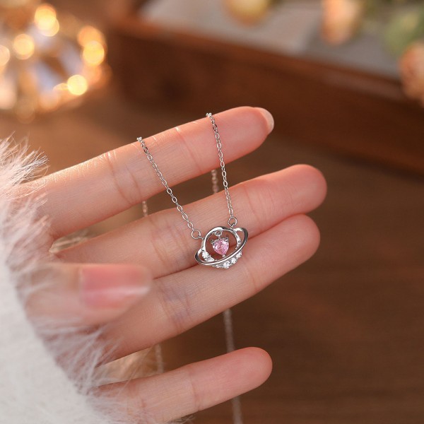 925 Sterling Silver Planet Love Necklace