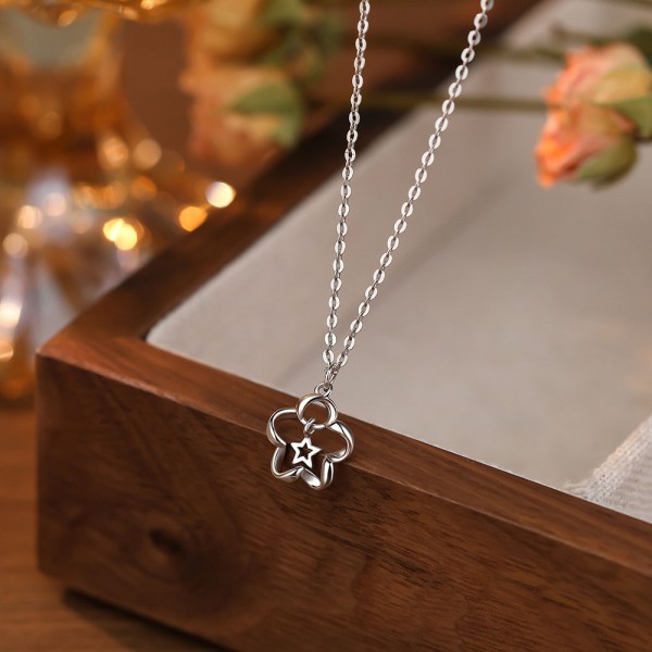 999 Sterling Silver Lucky Star Necklace