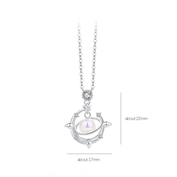 925 Sterling Silver Mermaid Princess Pearl Necklace