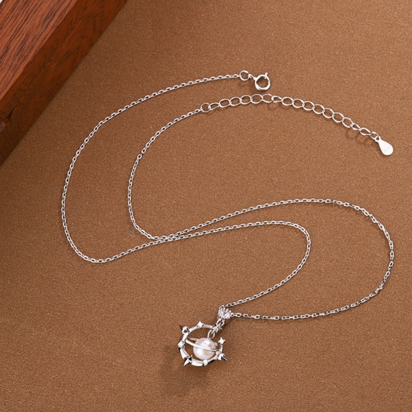 925 Sterling Silver Mermaid Princess Pearl Necklace