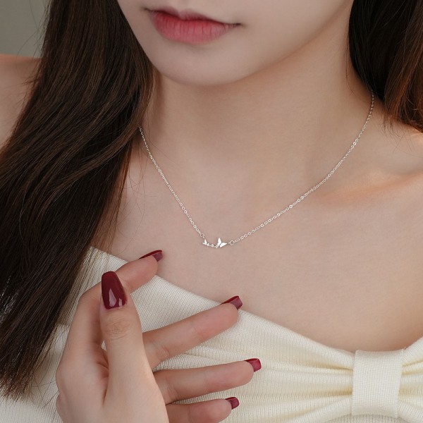 999 Sterling Silver Fairy Butterfly Necklace