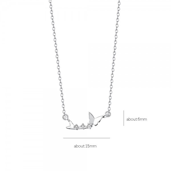 999 Sterling Silver Fairy Butterfly Necklace