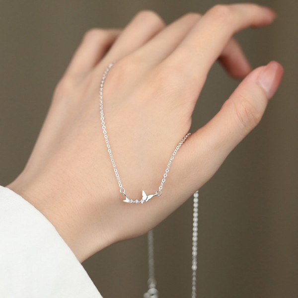 999 Sterling Silver Fairy Butterfly Necklace