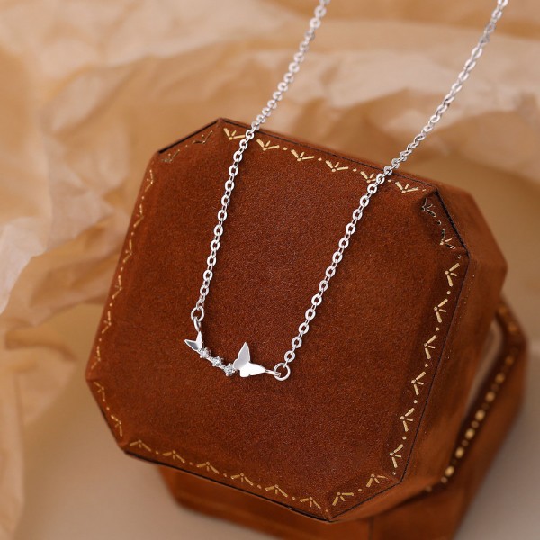 999 Sterling Silver Fairy Butterfly Necklace