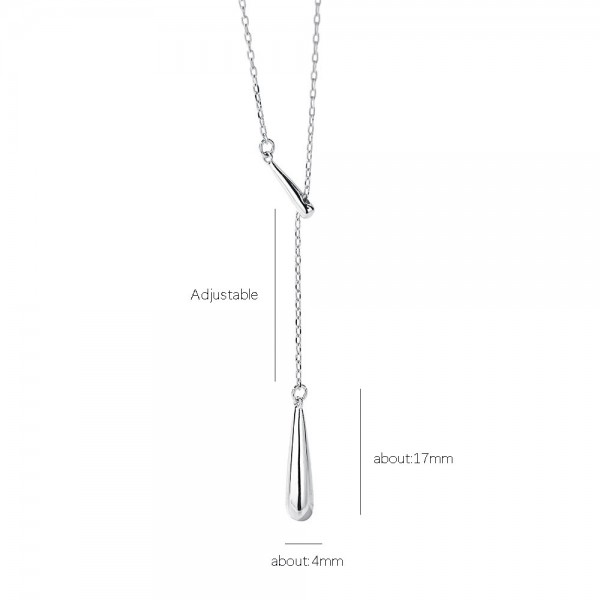 999 Sterling Silver Tassel Water Drop Necklace