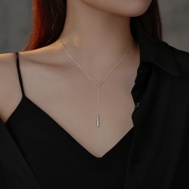 999 Sterling Silver Tassel Water Drop Necklace