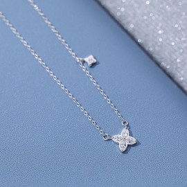 925 Sterling Silver Haoshi Four Leaf Clover Neckla...