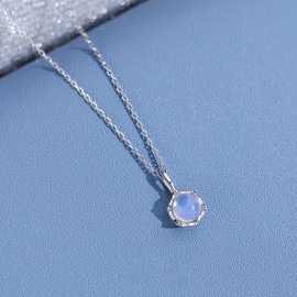 925 Sterling Silver Opal Necklace