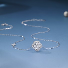 925 Sterling Silver Four Leaf Haoshi Necklace