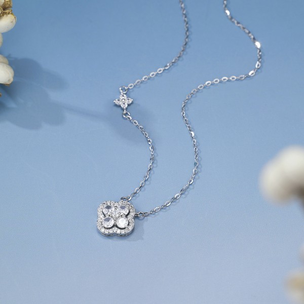 925 Sterling Silver Four Leaf Haoshi Necklace