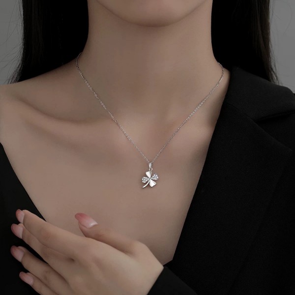 925 Sterling Silver Four-Leaf Clover Necklace