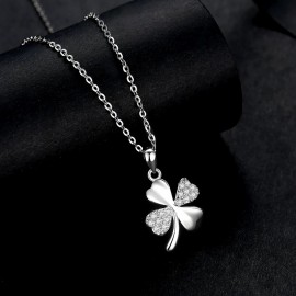 925 Sterling Silver Four-Leaf Clover Necklace
