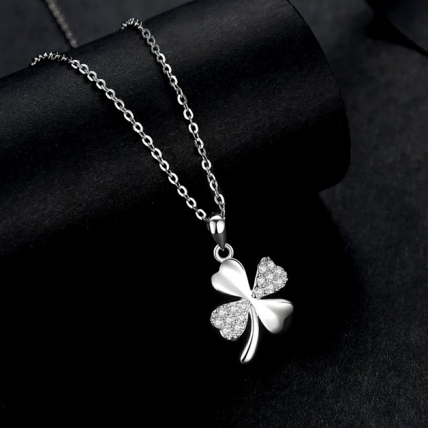 925 Sterling Silver Four-Leaf Clover Necklace