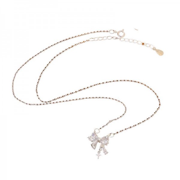 999 Sterling Silver Bow Necklace