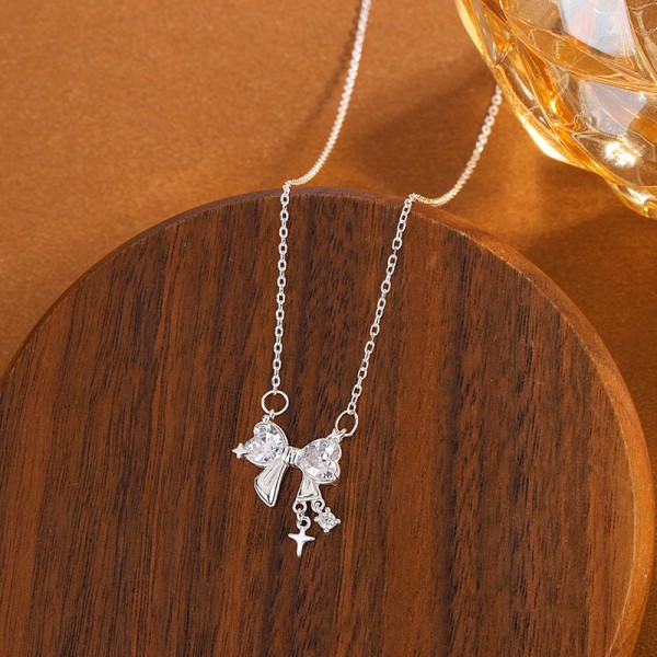 999 Sterling Silver Bow Necklace